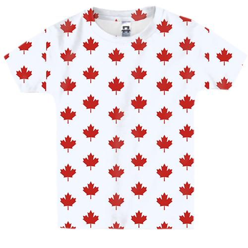 Дитяча 3D футболка з листочками прапора Канади