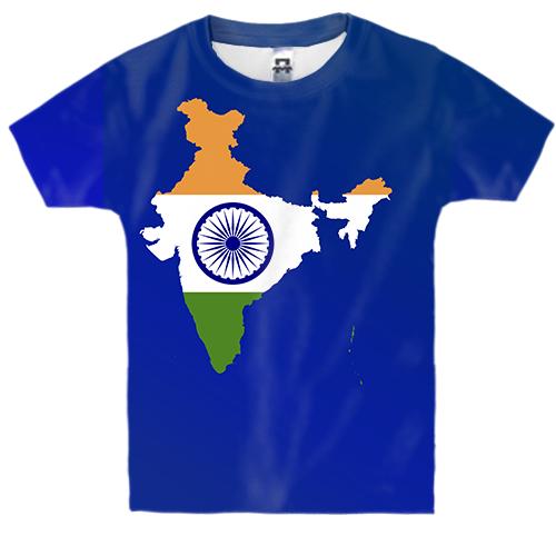Детская 3D футболка с контурным флагом Индии