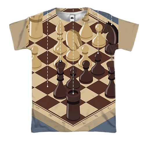 3D футболка з шахами на дошці