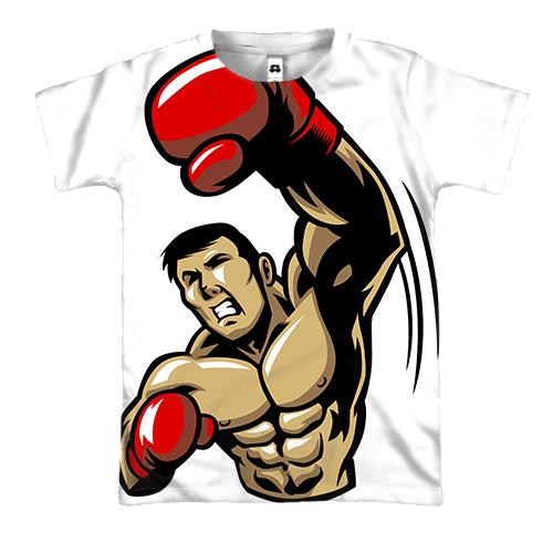 3D футболка с боксером борцом