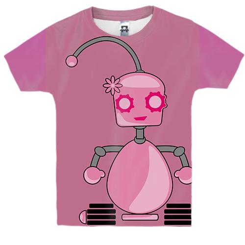 Дитяча 3D футболка з дівчинкою роботом