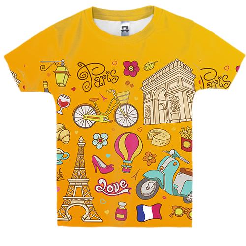 Дитяча 3D футболка з французькою символікою