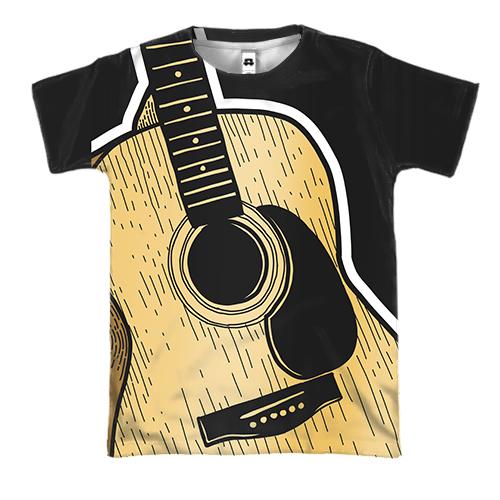 3D футболка з великою гітарою