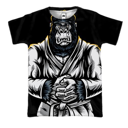 3D футболка с гориллой в кимоно