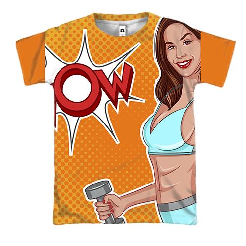 3D футболка Fitness girl wow