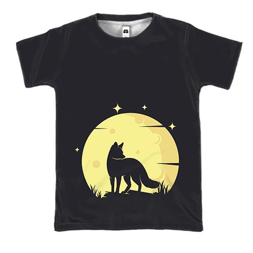 3D футболка с лисой и антилопами