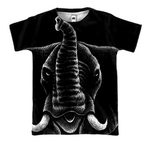 3D футболка со контурным слоном