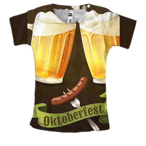 Женская 3D футболка Oktoberfest beer