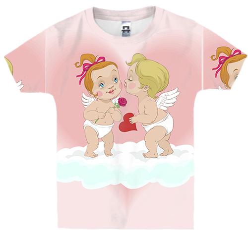Детская 3D футболка с влюбленными купидонами