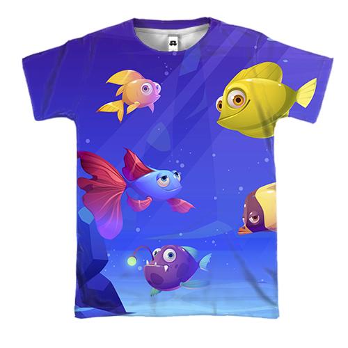 3D футболка с подводными рыбками
