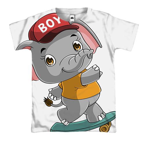 3D футболка з хлопчиком слоненям