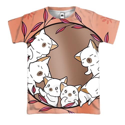 3D футболка с маленькими котятами