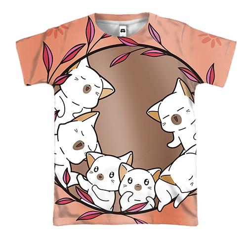 3D футболка з маленькими кошенятами