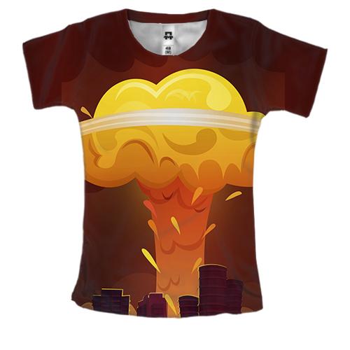 Жіноча 3D футболка з ядерним вибухом
