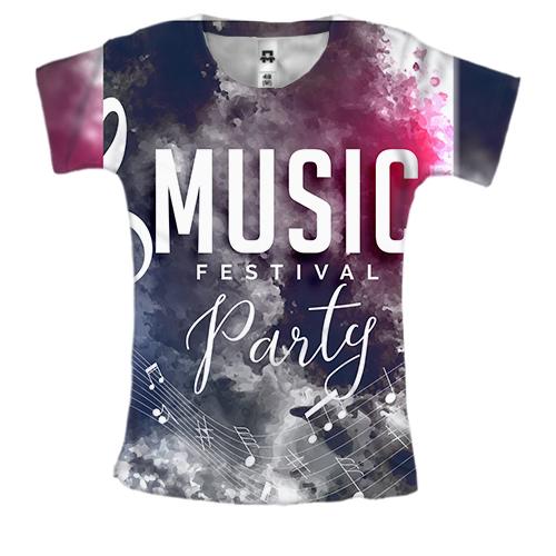 Жіноча 3D футболка Music festival party