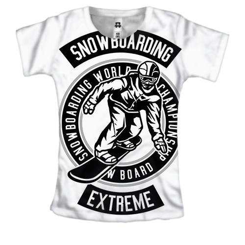 Жіноча 3D футболка Snowboarding extreme