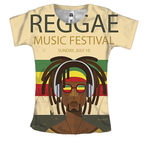 Жіноча 3D футболка Reggae music fest