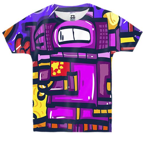 Дитяча 3D футболка з барвистим космонавтом