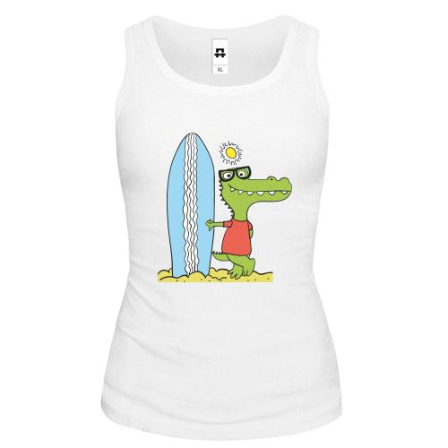 Женская майка Crocodile surfer