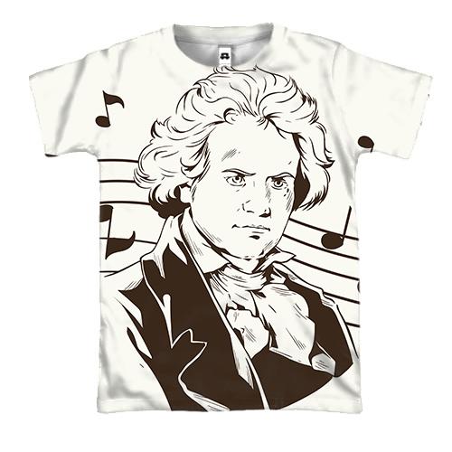 3D футболка с Бетховеном
