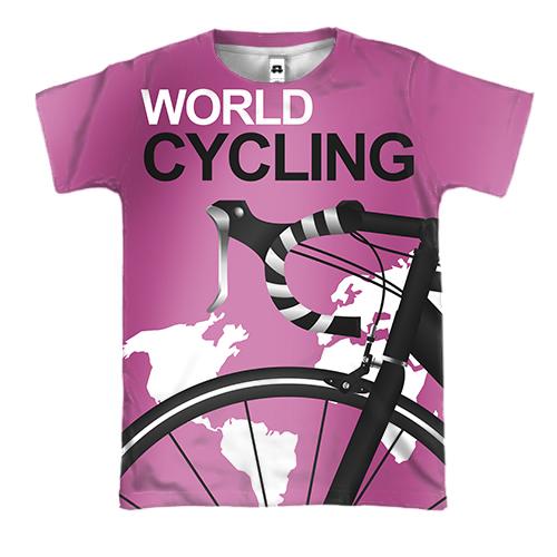 3D футболка с женским велосипедом