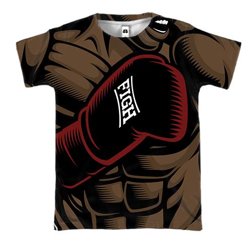 3D футболка с темнокожим боксером