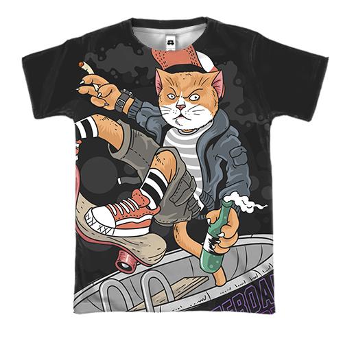 3D футболка с котом хулиганом