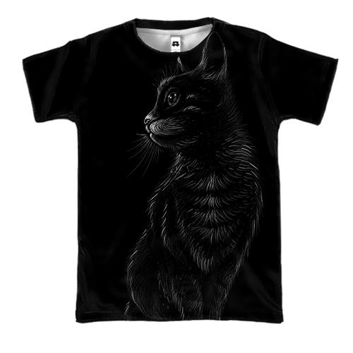 3D футболка с котом в полный рост
