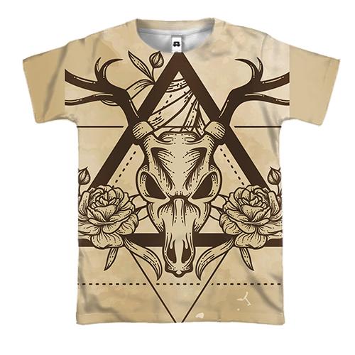 3D футболка з оленем і трикутником
