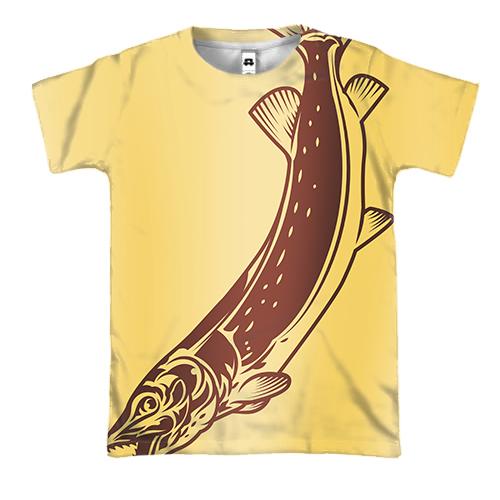 3D футболка с длинной рыбой