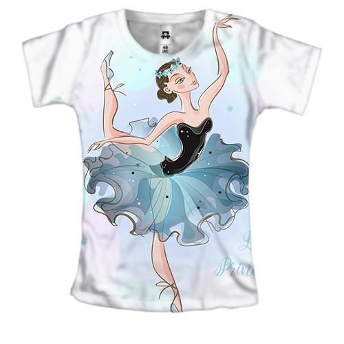 Женская 3D футболка с танцующей балериной