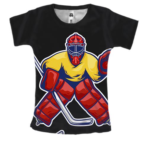 Жіноча 3D футболка з хокеїстами