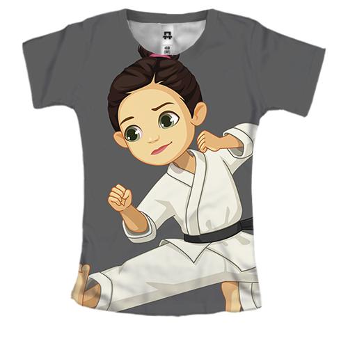 Женская 3D футболка с девушкой в кимоно