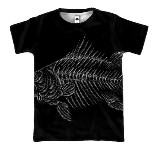 3D футболка с контуром рыбки