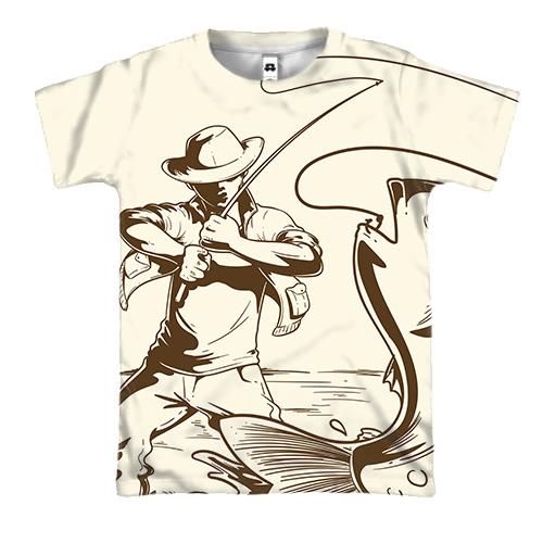 3D футболка с песочным рыбаком