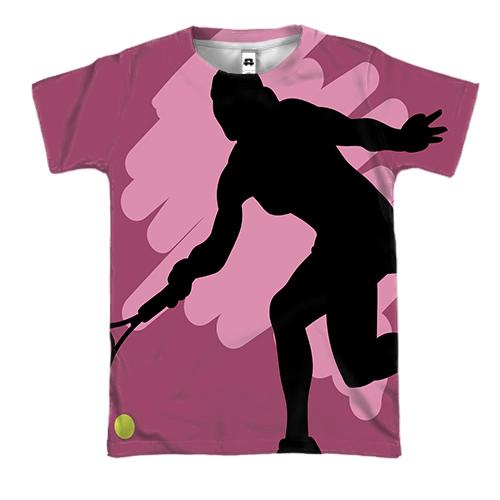3D футболка з рожевим гравцем в теніс