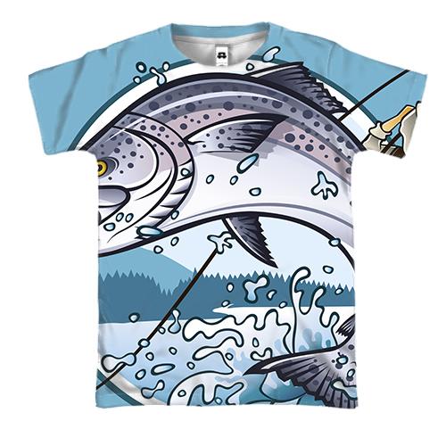 3D футболка с рыбаком и рыбой (2)