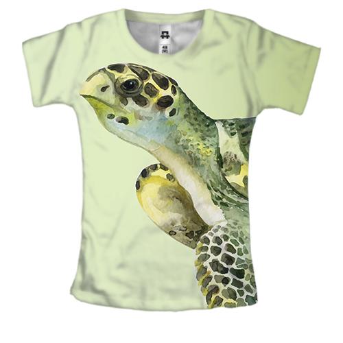 Женская 3D футболка с легкой черепахой