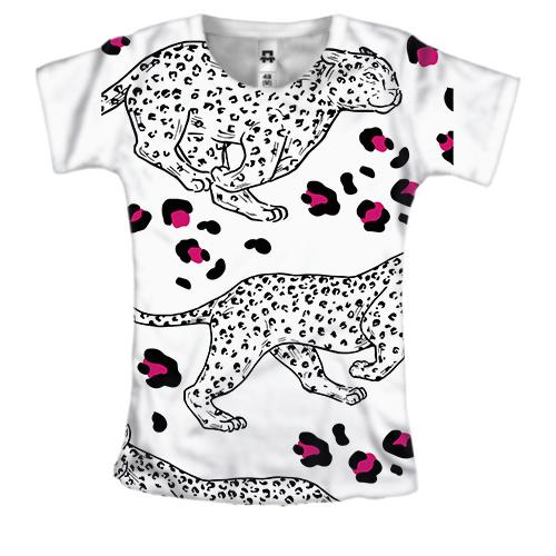 Жіноча 3D футболка з гепардами