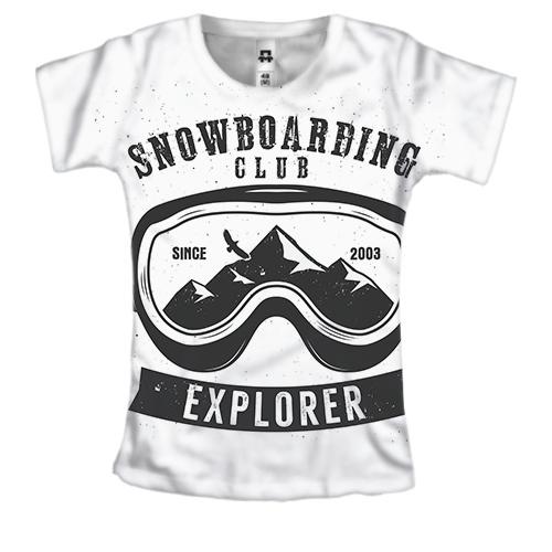 Женская 3D футболка Snowboarding Explorer