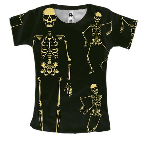 Жіноча 3D футболка з танцюючим скелетом