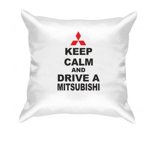 Подушка Keep calm and drive a Mitsubishi