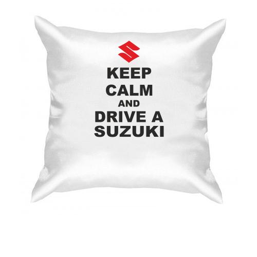 Подушка Keep calm and drive a SUZUKI