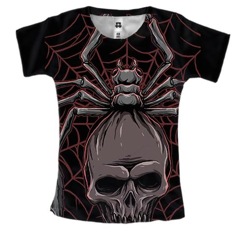 Жіноча 3D футболка з пауком скелетом