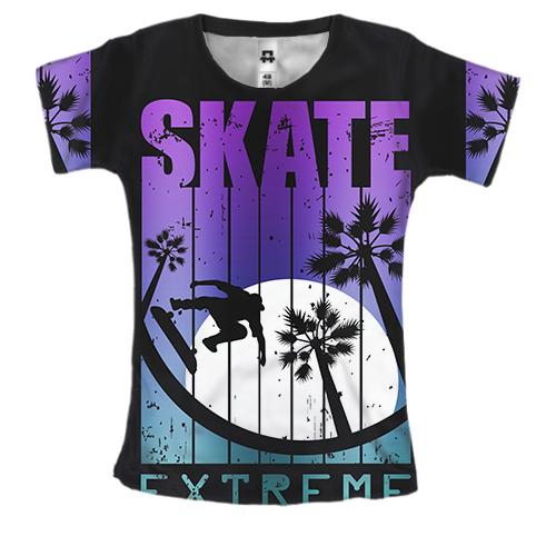 Жіноча 3D футболка Skate extreme
