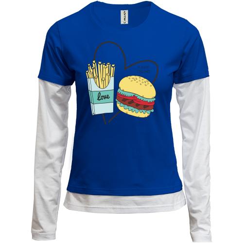 Комбінований лонгслів Love fast food