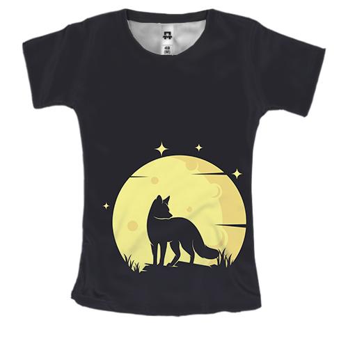 Женская 3D футболка с лисой и антилопами