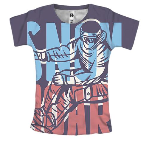 Женская 3D футболка Snowboard men