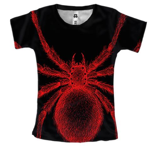 Жіноча 3D футболка з червоним павуком