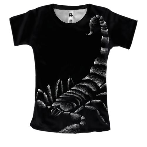Жіноча 3D футболка з контурним скорпіоном